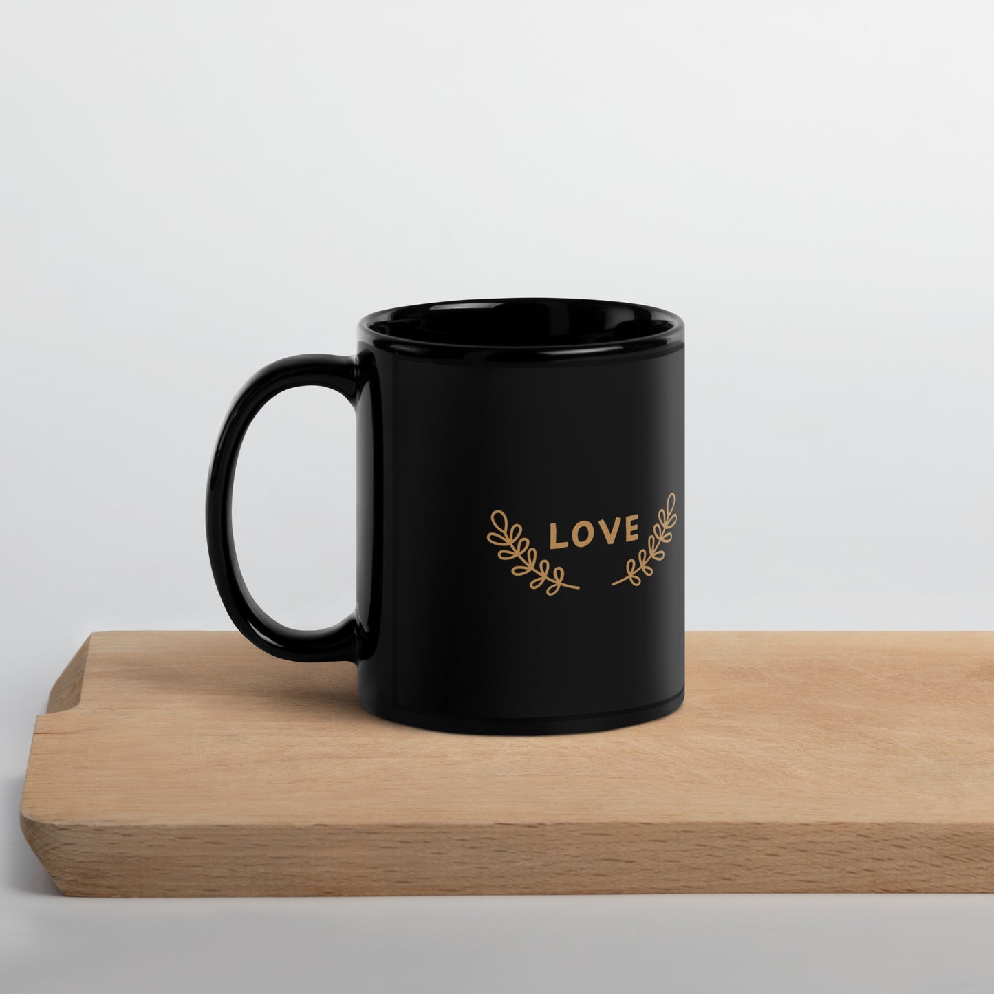 Black Glossy Mug - LOVE emblem