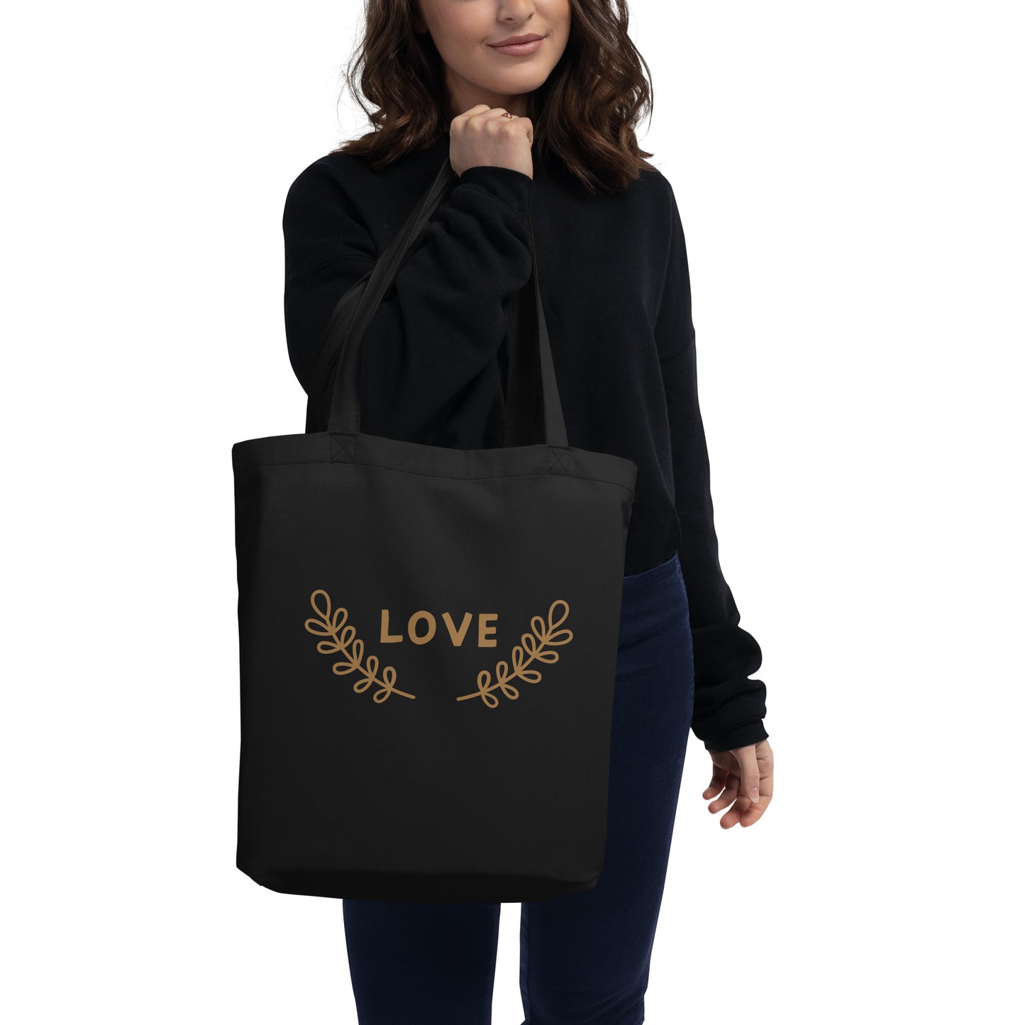 Eco Organic Cotton Tote Bag - LOVE emblem